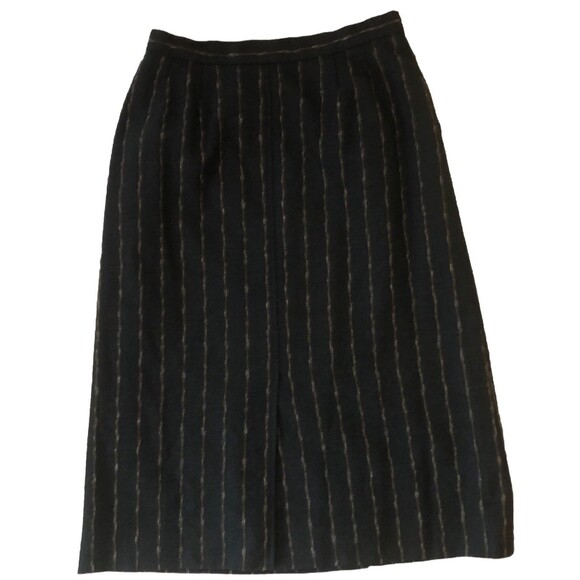 VTG Jaeger London Pinstripe Wool Skirt Suit Set Womens Sz 12 Timeless Menswear - Picture 9 of 16